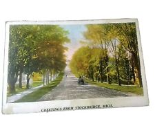 Postcard Stockbridge Michigan MI Stockbridge Greetings Vintage Card Street View  picture