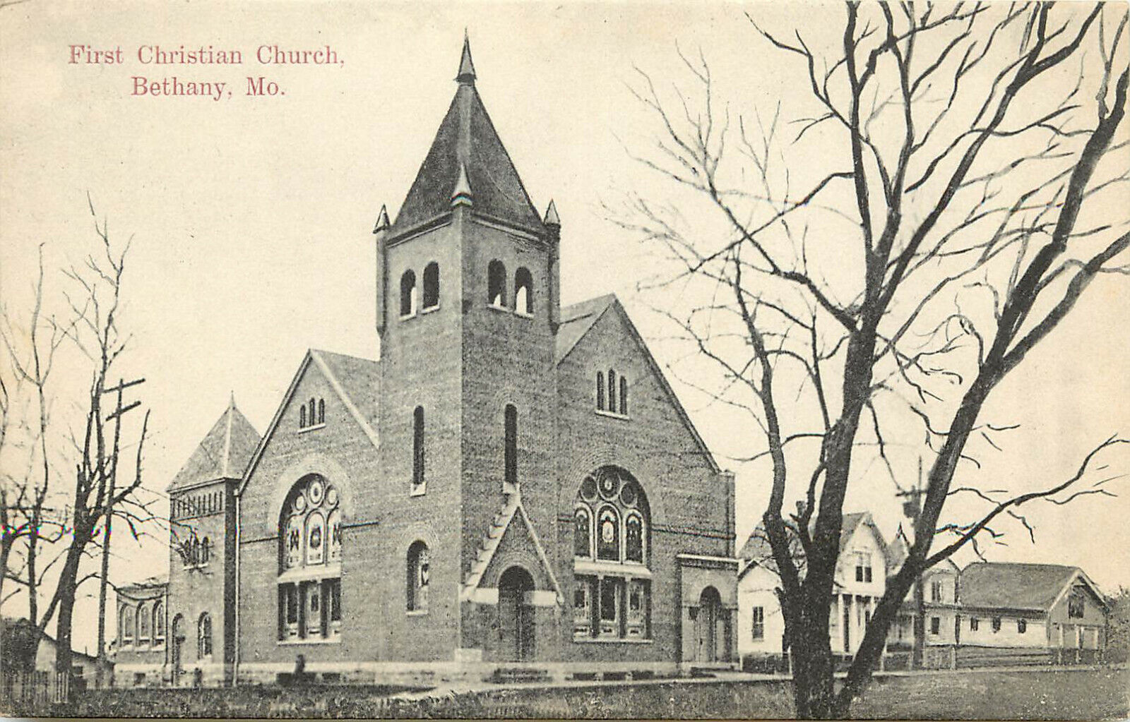 Wheelock Postcard First Christian Bethany MO Church Harrison County