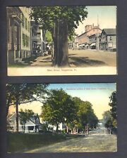 Homes on Main Street & Main Street, Vergennes Vermont - 2 Vintage Postcards picture