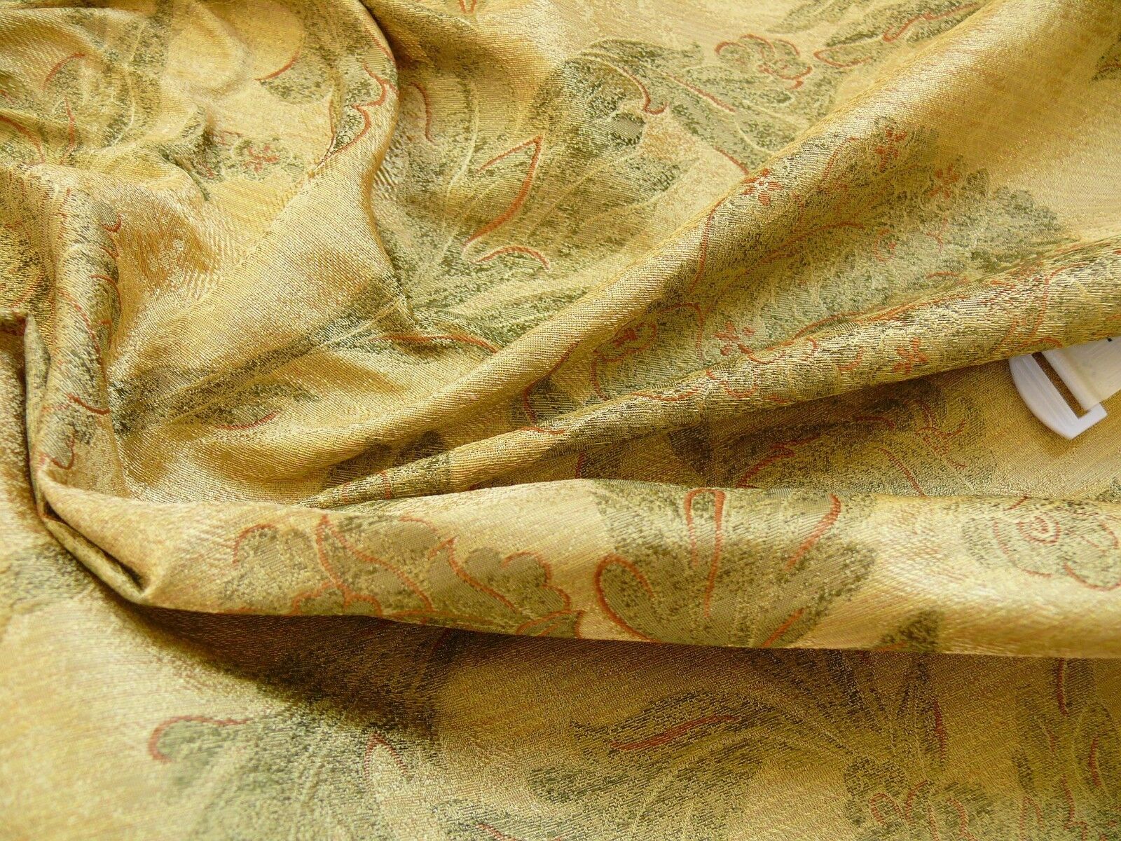 BY YD HiEND 100% SILK LAMPAS LARGE PEONY PAISLEY \