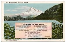 Vintage Mt. Hood from Lost Lake Oregon Postcard Out Where the West Begins Unp. picture
