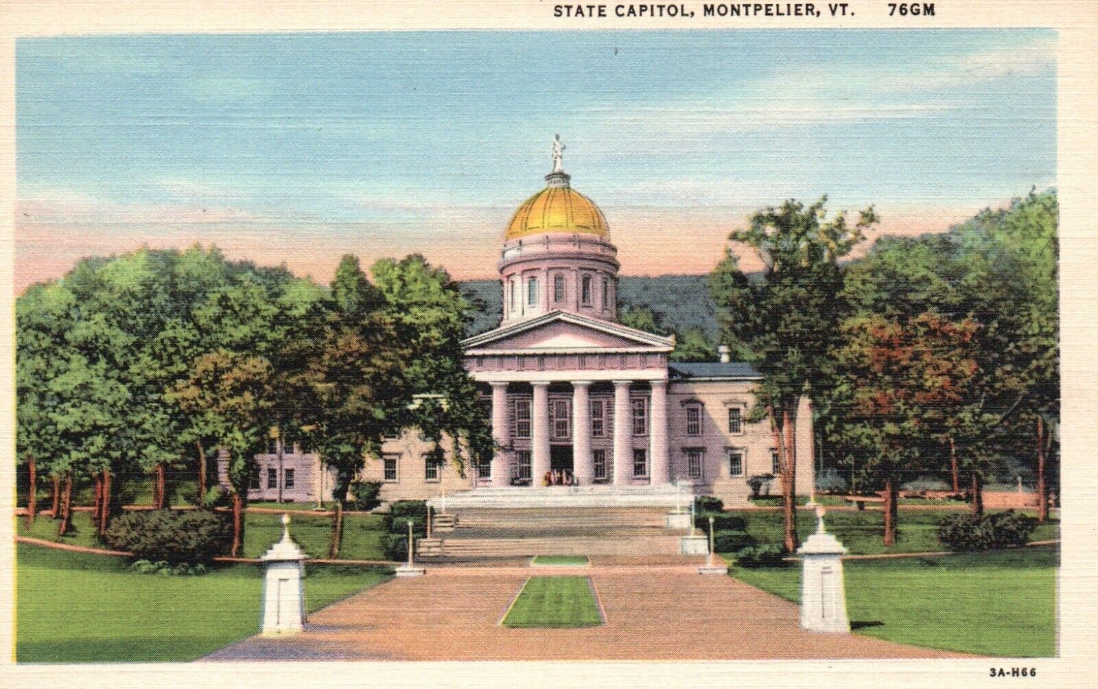 Montpelier, Vermont, VT, State Capitol, Linen Vintage Postcard b1270