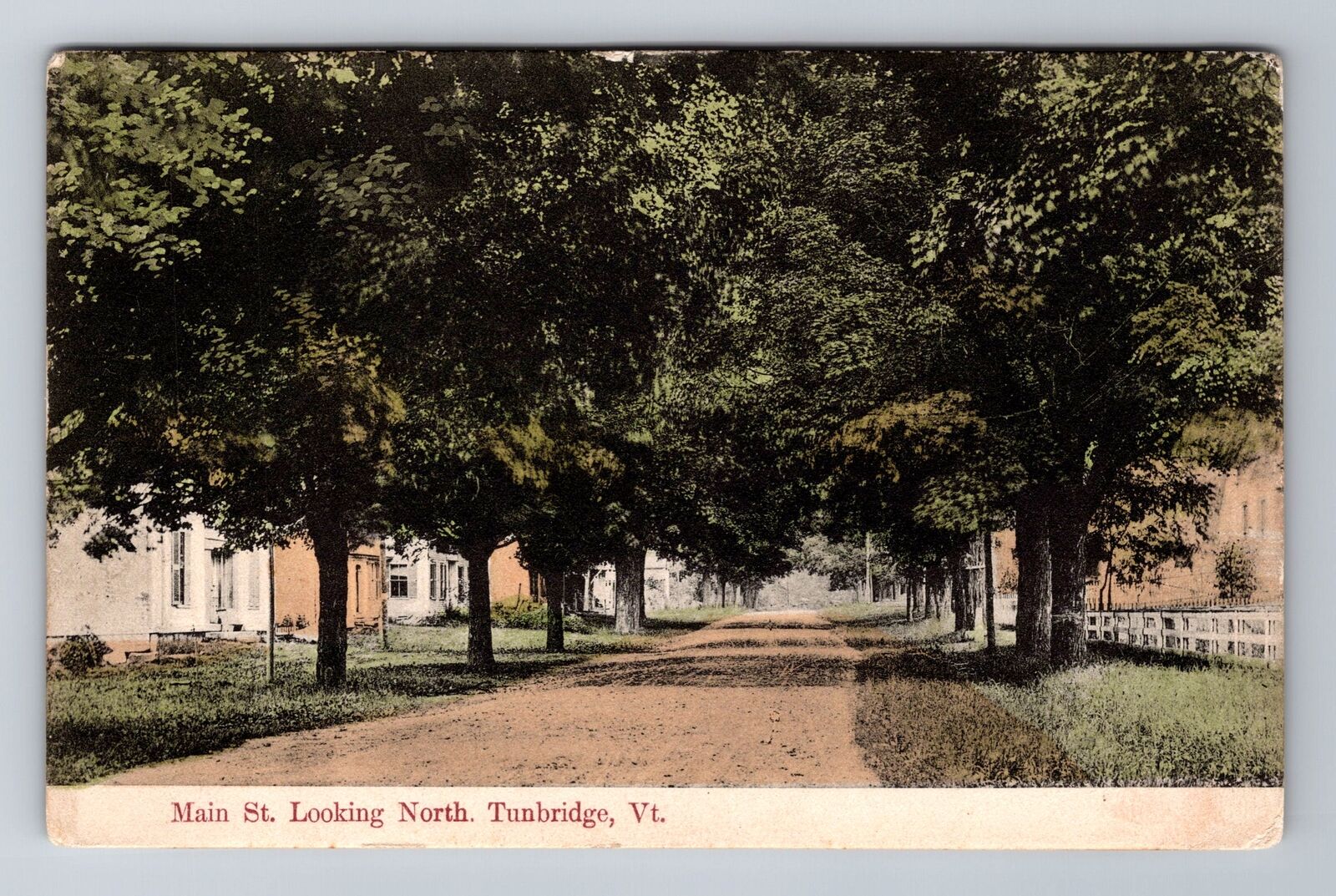 Tunbridge VT-Vermont, Main Street Looking North, Vintage c1919 Souvenir Postcard