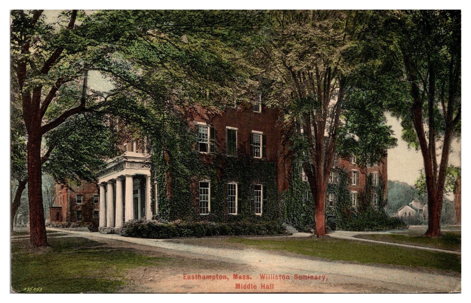 1910 Williston Seminary, Middle Hall, Easthampton, MA Postcard