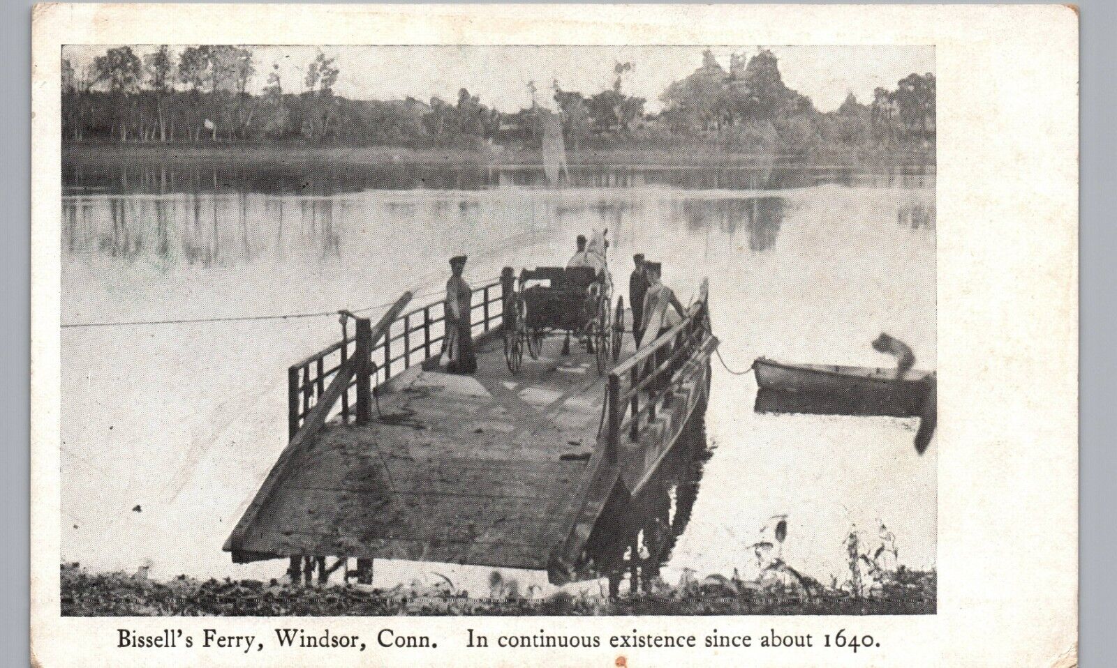 WINDSOR CONNECTICUT BISSELL\'S FERRY c1910 original antique postcard ct boat
