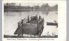 WINDSOR CONNECTICUT BISSELL'S FERRY c1910 original antique postcard ct boat picture