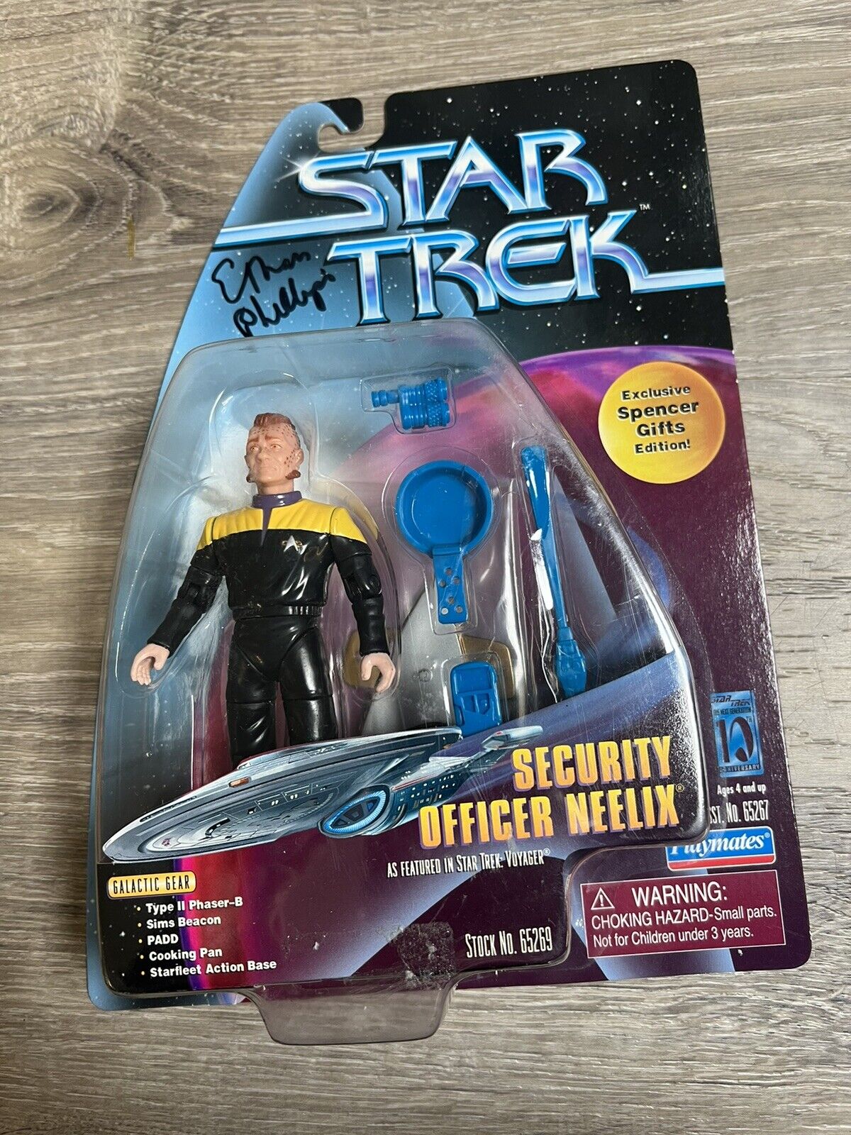 ethan phillips autograph Star Trek Security Officer Neelix Figure Spencer’s