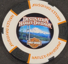 DESTINATION HD - WASHINGTON (White/Black Full Color) Harley Davidson Poker Chip picture