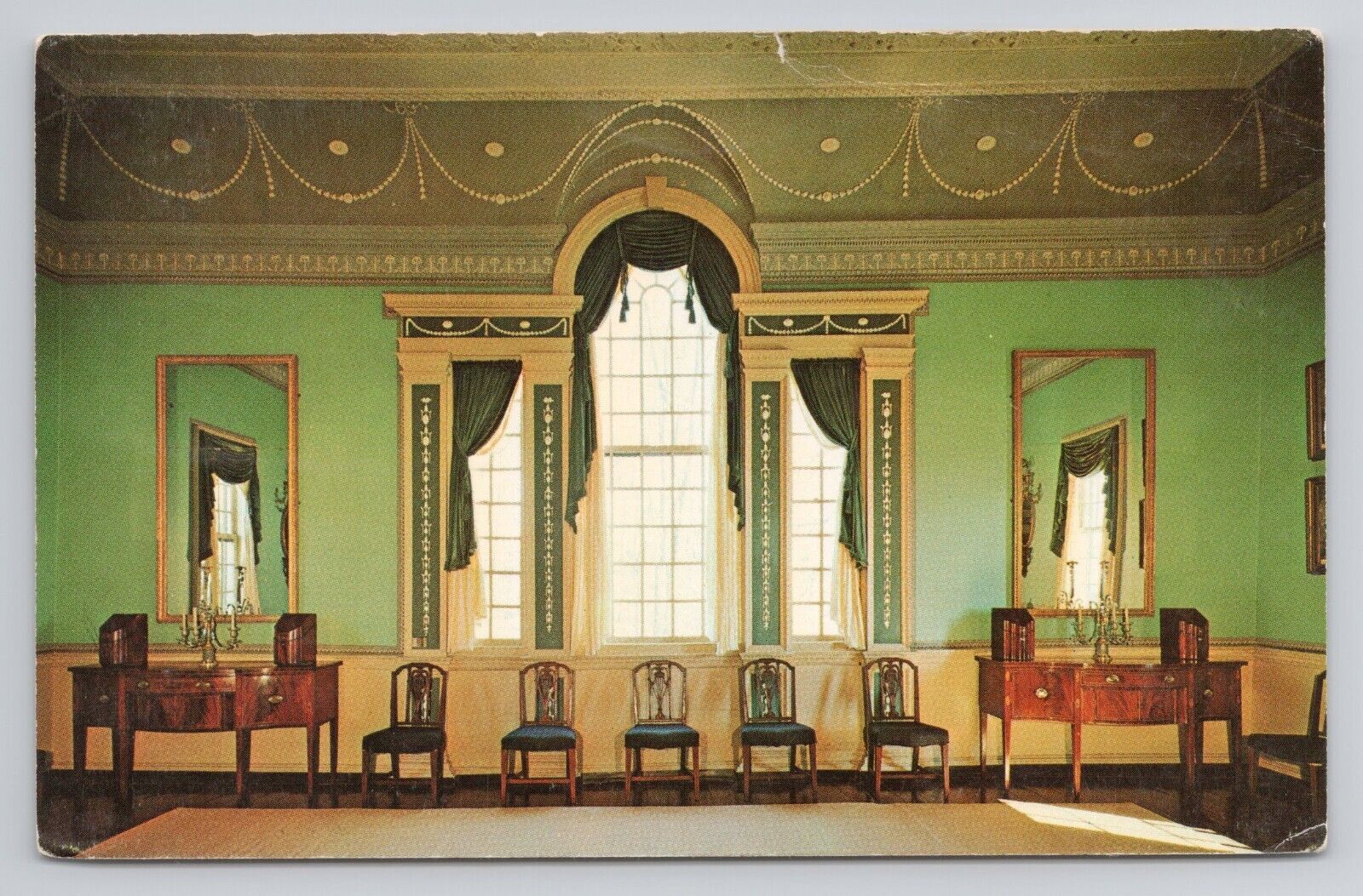 The Banquet Hall at Mount Vernon Chrome Postcard 1164