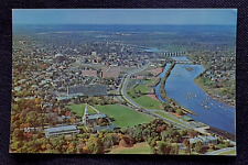 1965 Postcard Aerial New Brunswick NJ Middlesex Co. Raritan River Douglass Col. picture