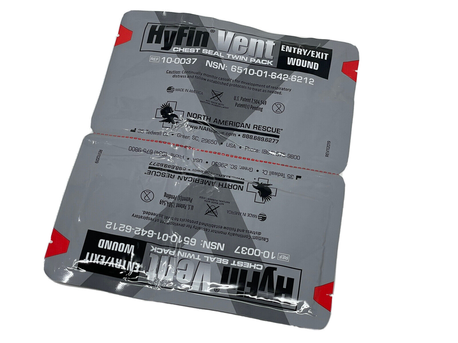 North American Rescue (NAR) Hyfin Vent Chest Seal Twin Pack - Exp 2026-2027