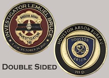 Houston Fire Arson Bureau Investigator Lemuel Bruce EOW Challenge Coin J#18 picture