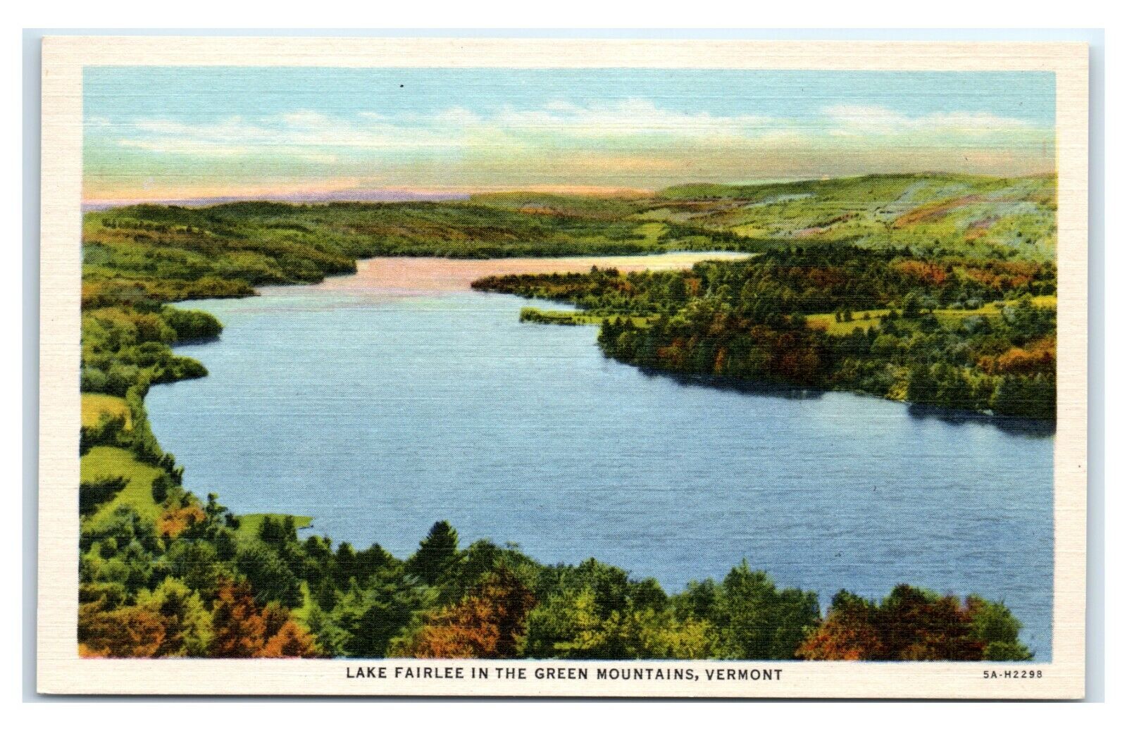 Postcard Lake Fairlee in the Green Mountains VT J53