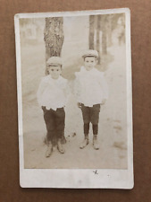 Vintage CABINET CARD Canal Dover Ohio Boys Fancy Shirts Ruffles Cabbie Hat cute picture