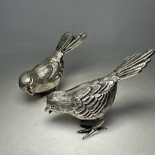 Set Of 2 Silver Tone Heavy Metal Song Birds By Sudak For Ethan Allen picture