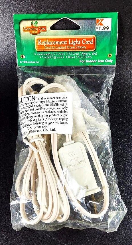 Coventry Cove - Night Light Cord w/Switch - Replacement Cord & Bulb