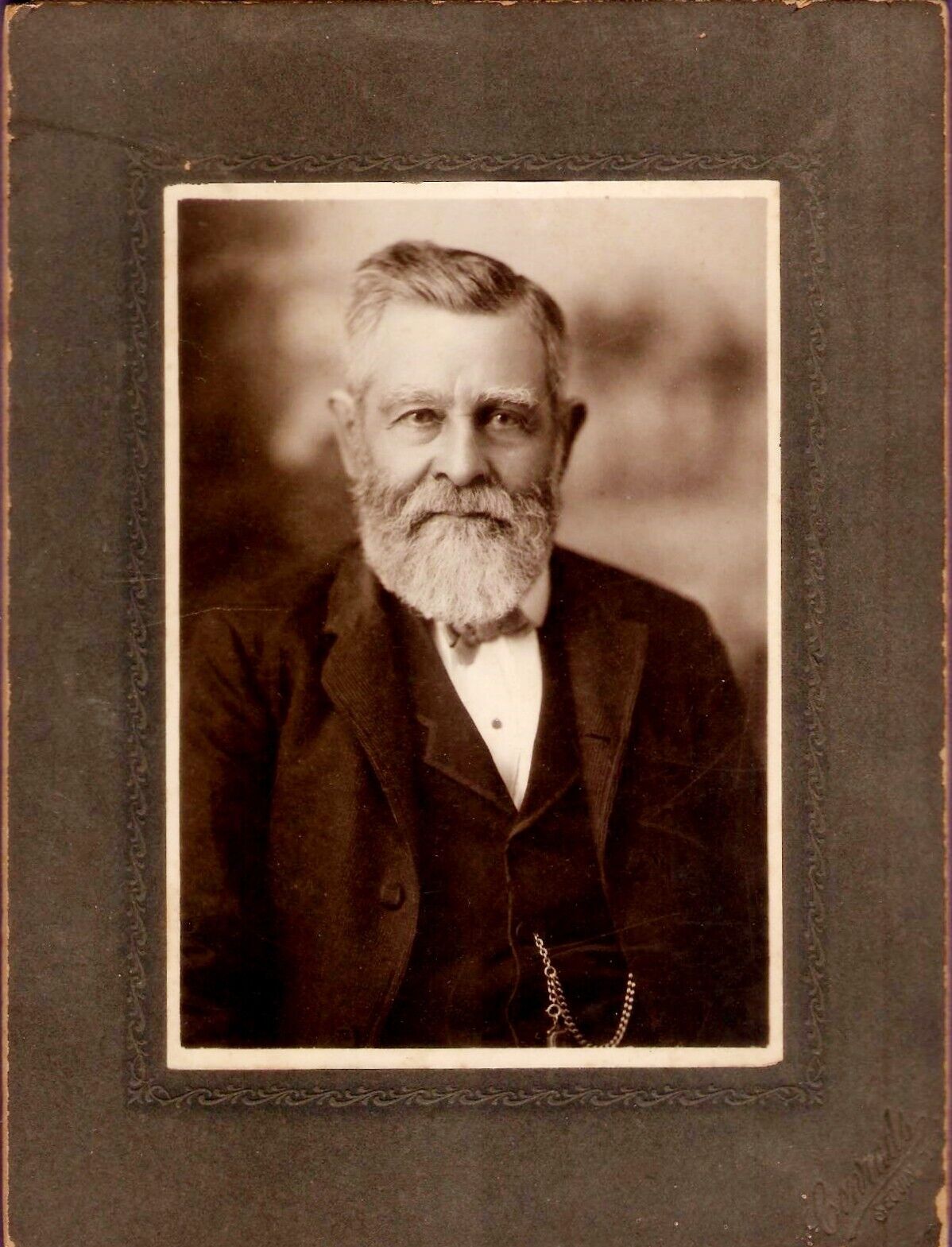 Seguin Texas Cabinet Card of an Old Man with Pocket Watch
