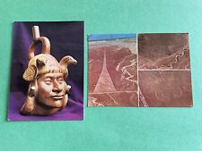 Nazca (Amphitheater) & Lima (ceramic Human Face) Peru Postcard From 1982 Unused picture