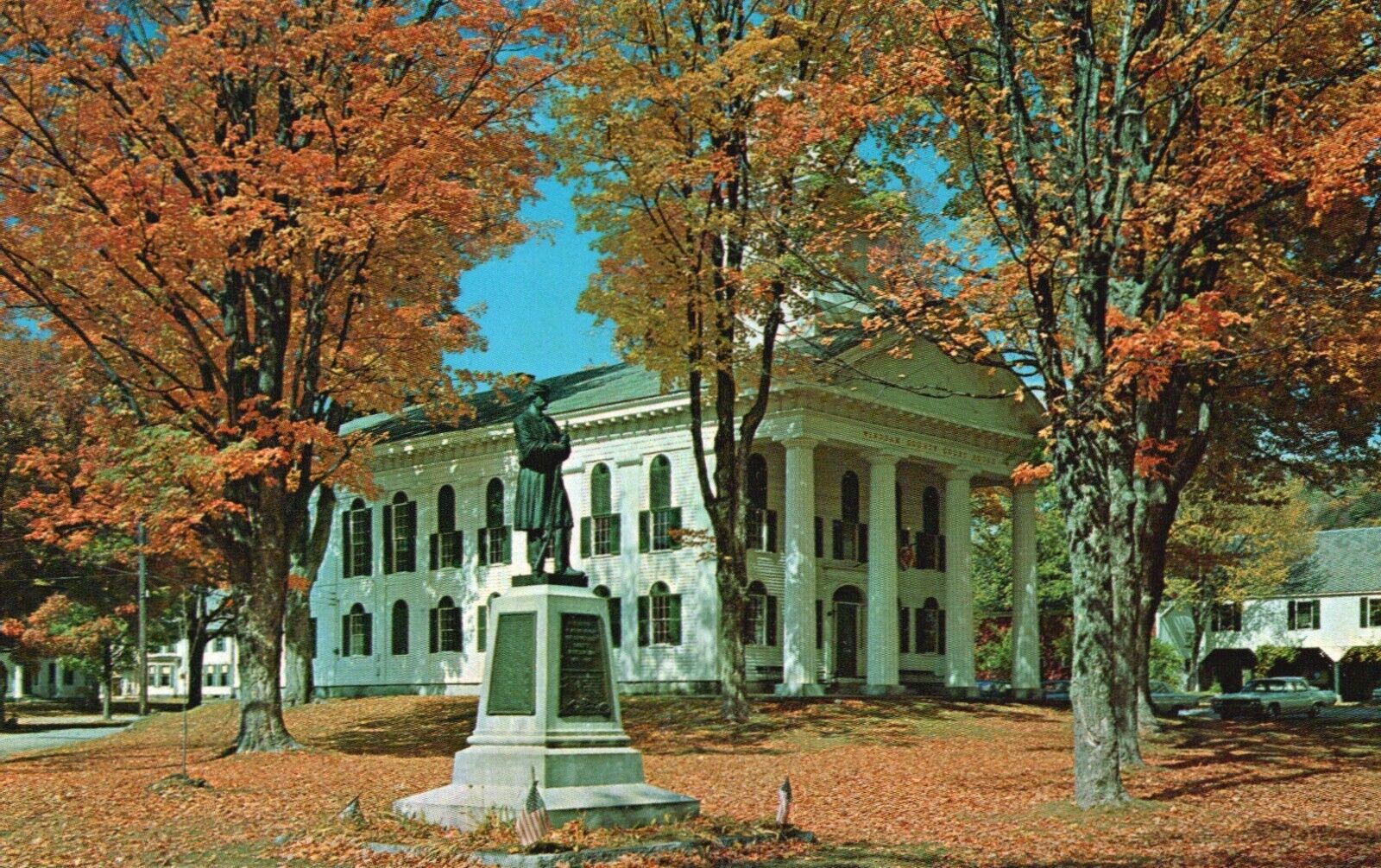Newfane, Vermont, VT, Windham County Court House, Chrome Vintage Postcard e226