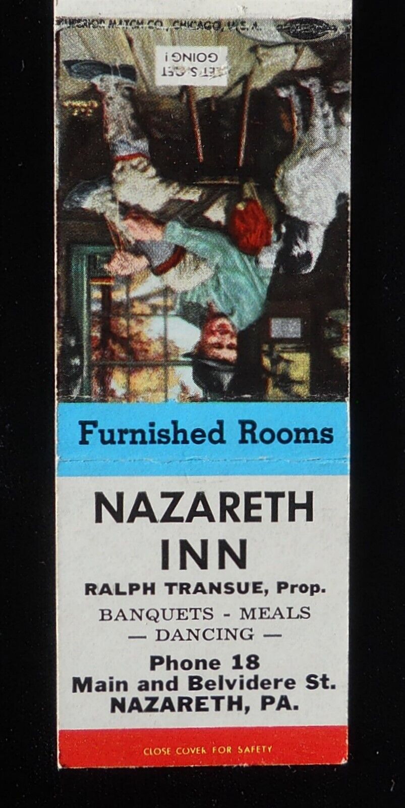 1950s Nazareth Inn Meals Dancing Ralph Transue Phone 18 Belvidere St Nazareth PA