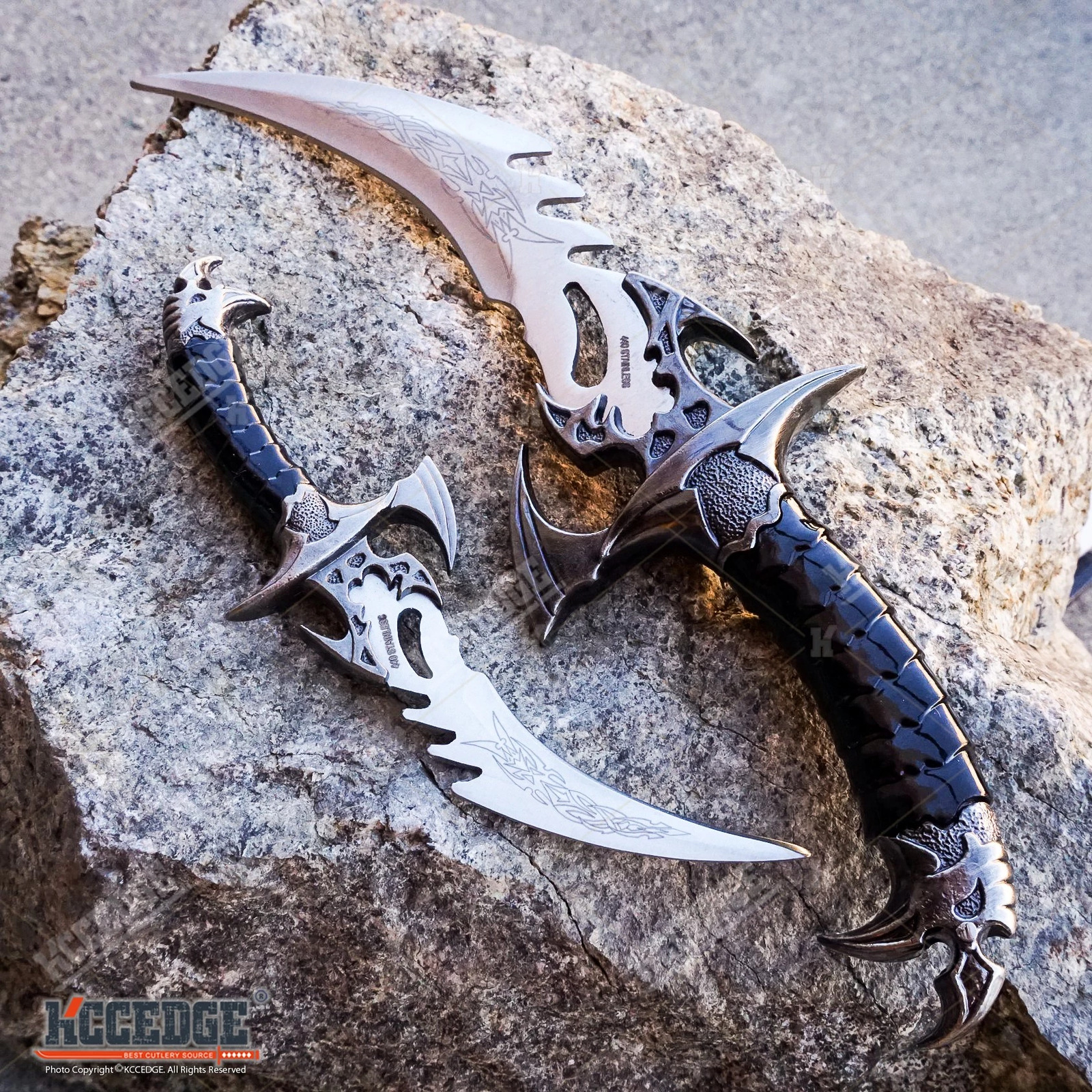 2pc  MEDIEVAL KARAMBIT CLAW Knife Twin Set FIXED BLADE DAGGERS Sheath Included