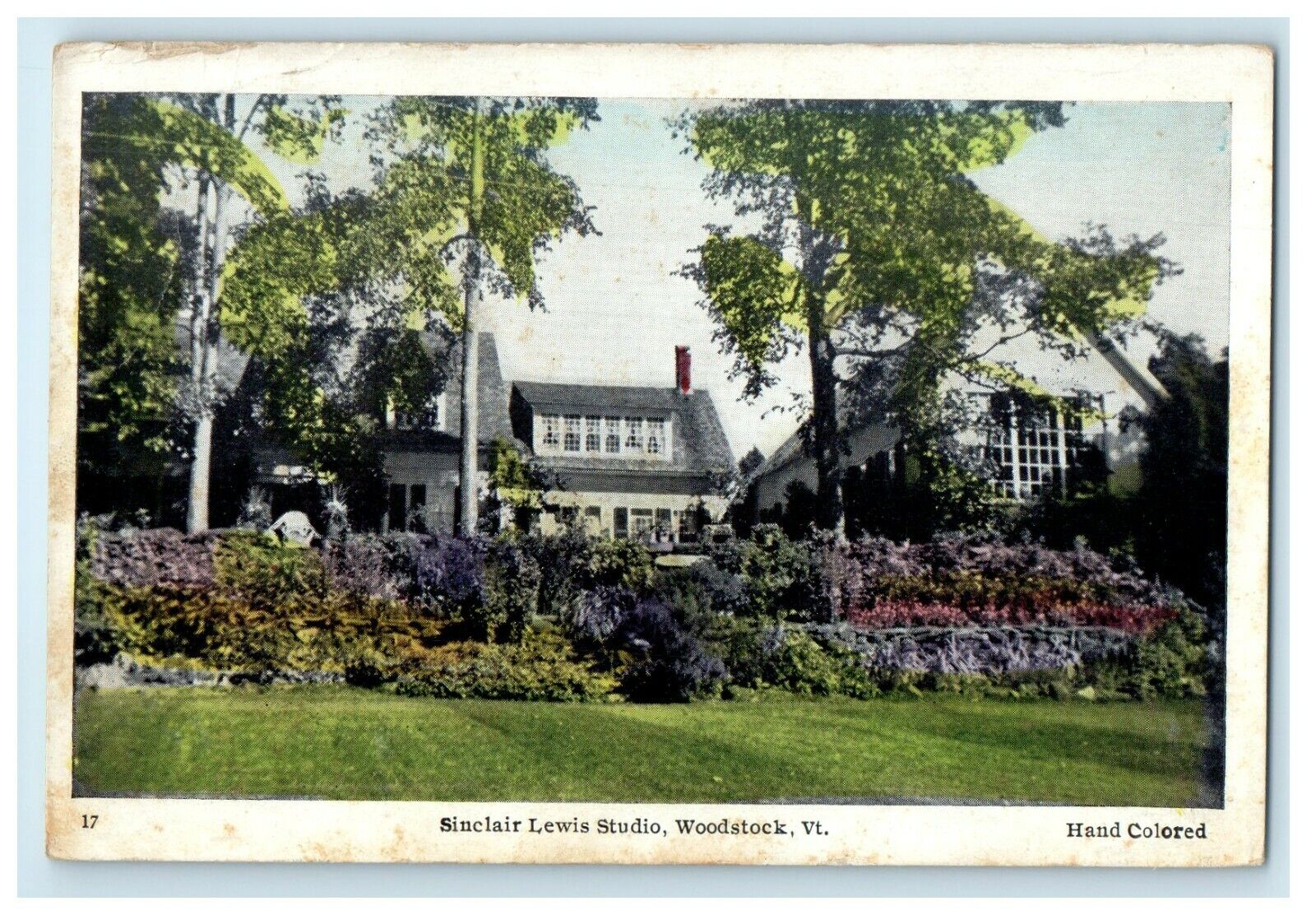 Woodstock Vermont VT, Sinclair Lewis Studio Handcolored Vintage Postcard