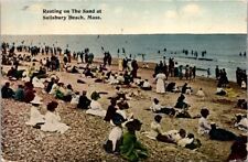 Postcard Resting on the Beach Salisbury Beach Massachusetts MA c.1907-1915  5316 picture