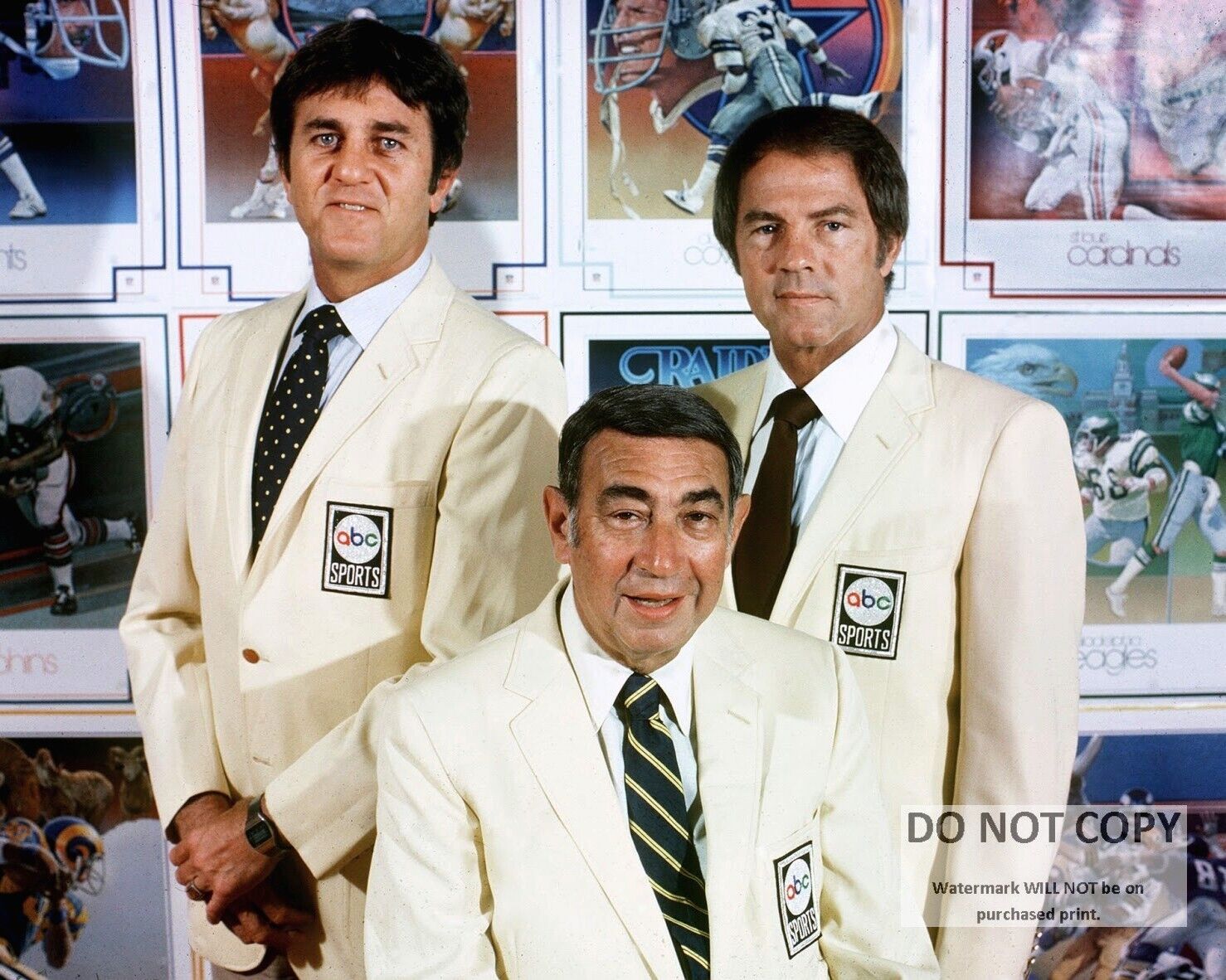 DON MEREDITH HOWARD COSELL FRANK GIFFORD ABCs MNF  8X10 PUBLICITY PHOTO (ZY-158)