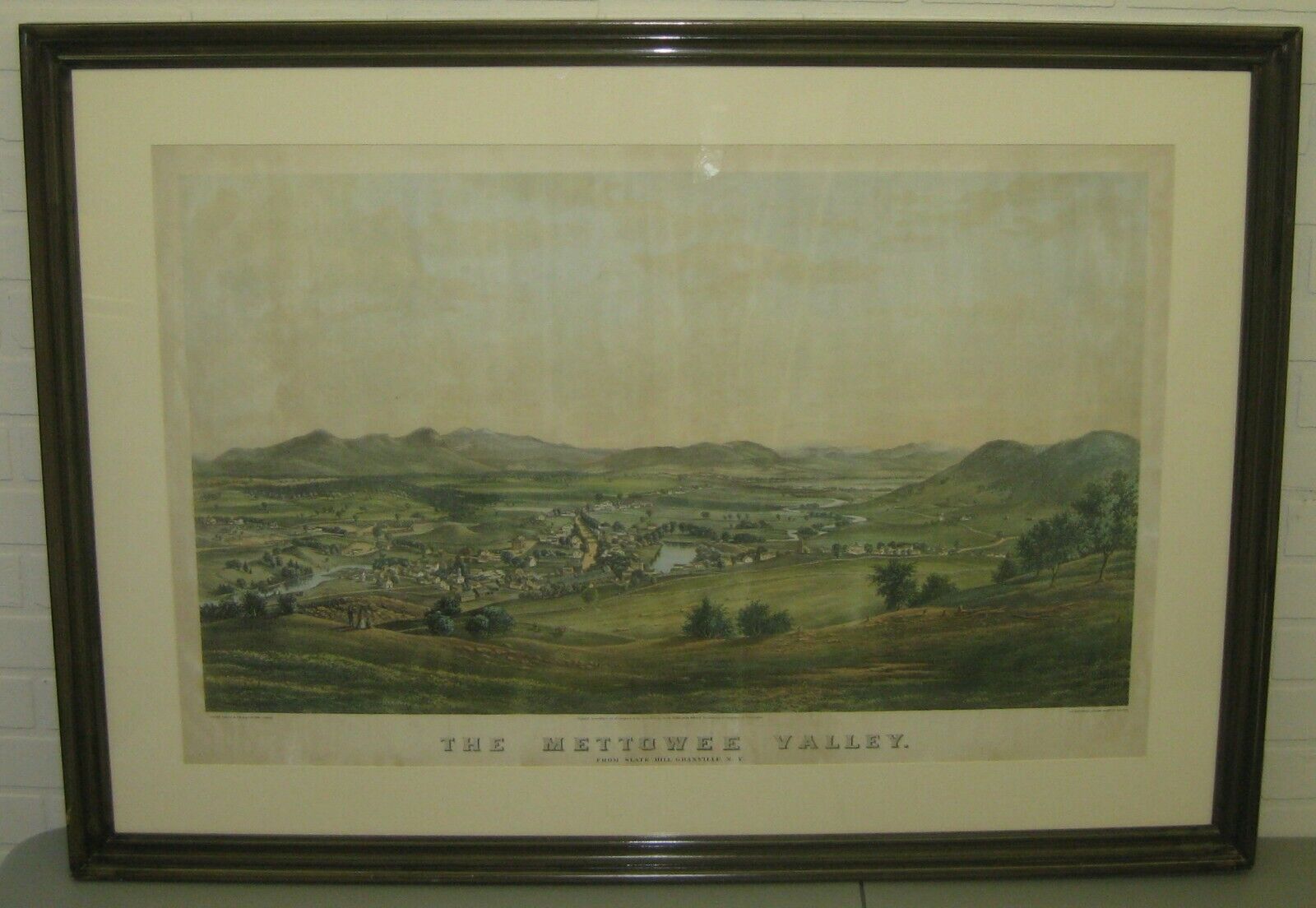 Antique METTOWEE VALLEY GRANVILLE NEW YORK Birds Eye View JH Bufford LITHOGRAPH