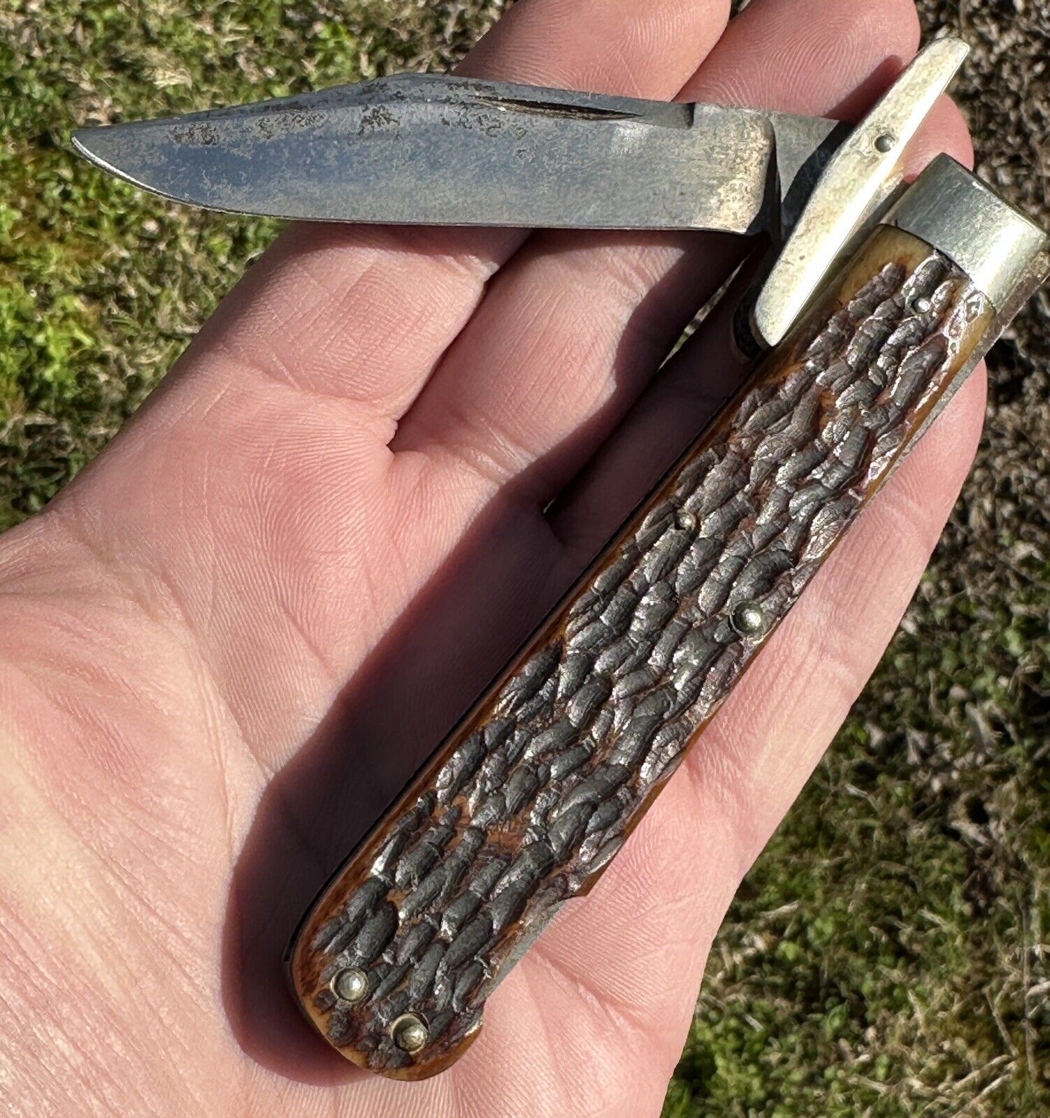 Schatt Morgan Old Vintage Antique Pocket Knife Cheetah Swing Guard Lock Blade