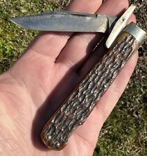 Schatt Morgan Old Vintage Antique Pocket Knife Cheetah Swing Guard Lock Blade picture