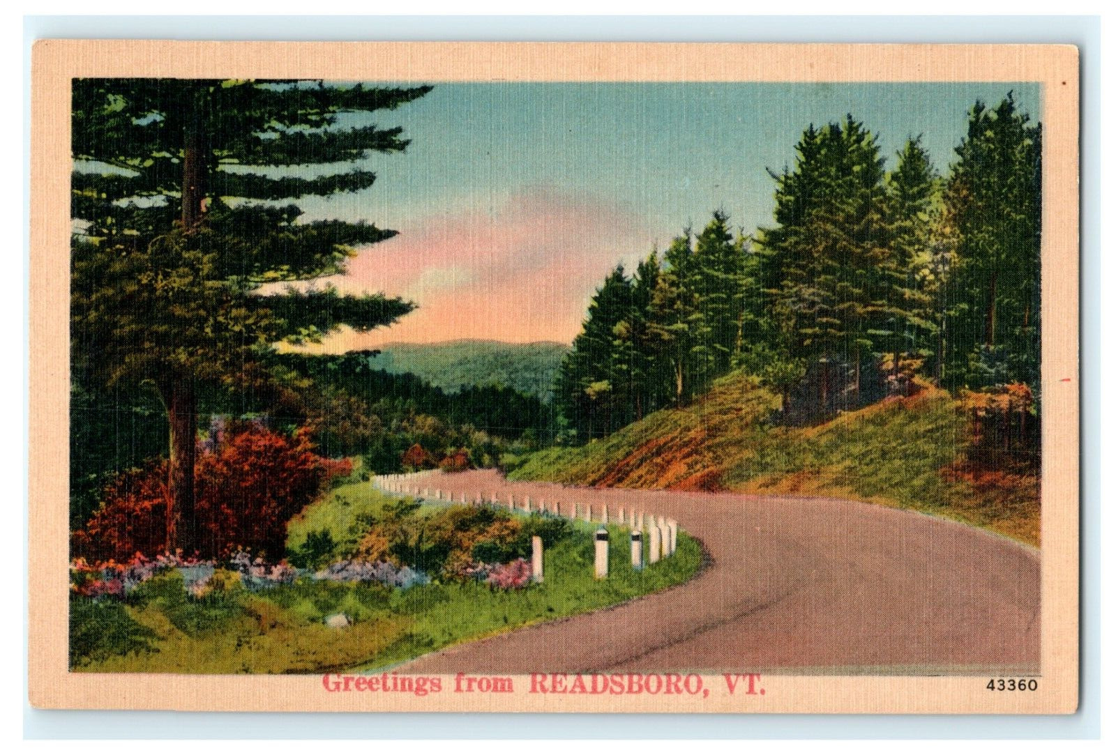 Greetings From Readsboro VT Country Autumn Street View Early Linen