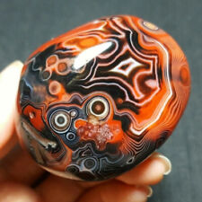 1pc Silk Banded Lace Agate Carnelian Palm Stone Natural Crystal Healing Polished picture