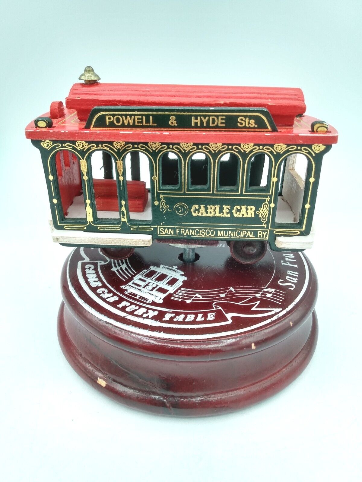 Vintage San Francisco Powell & Hyde Street Trolley Cable Car Music Box Working +