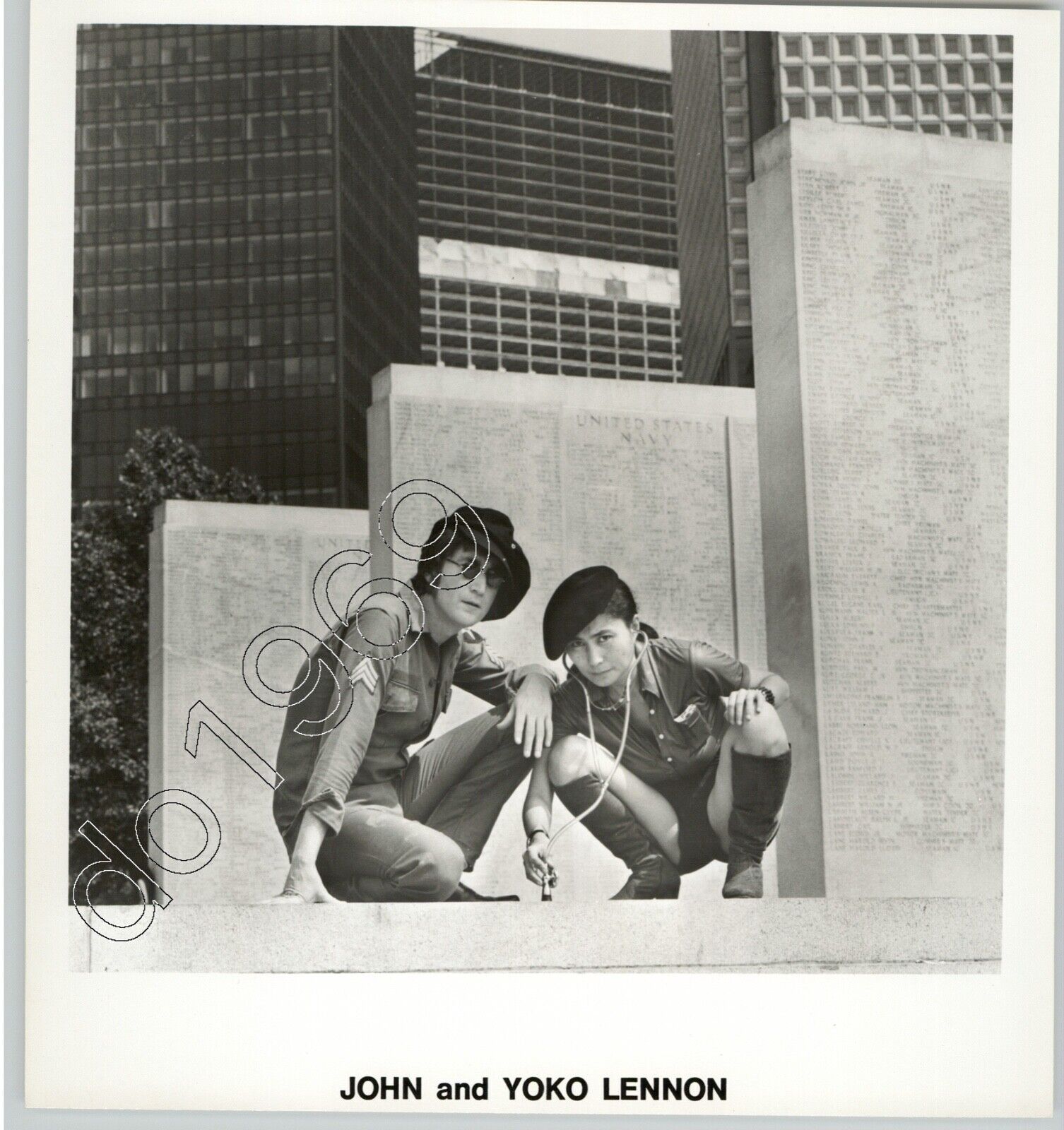 RARE 1971 Original Iain MacMillan Photo John Lennon & Yoko Ono in NYC \