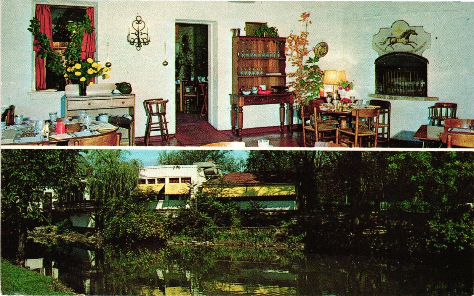 Vintage Postcard  - Mill Race Inn Under Bridge At Geneva Illnois Un-Posted #1017