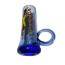 Jamaica No Problem Shot Glass With Blue Bottom and finger handle Holds 2 ounces picture