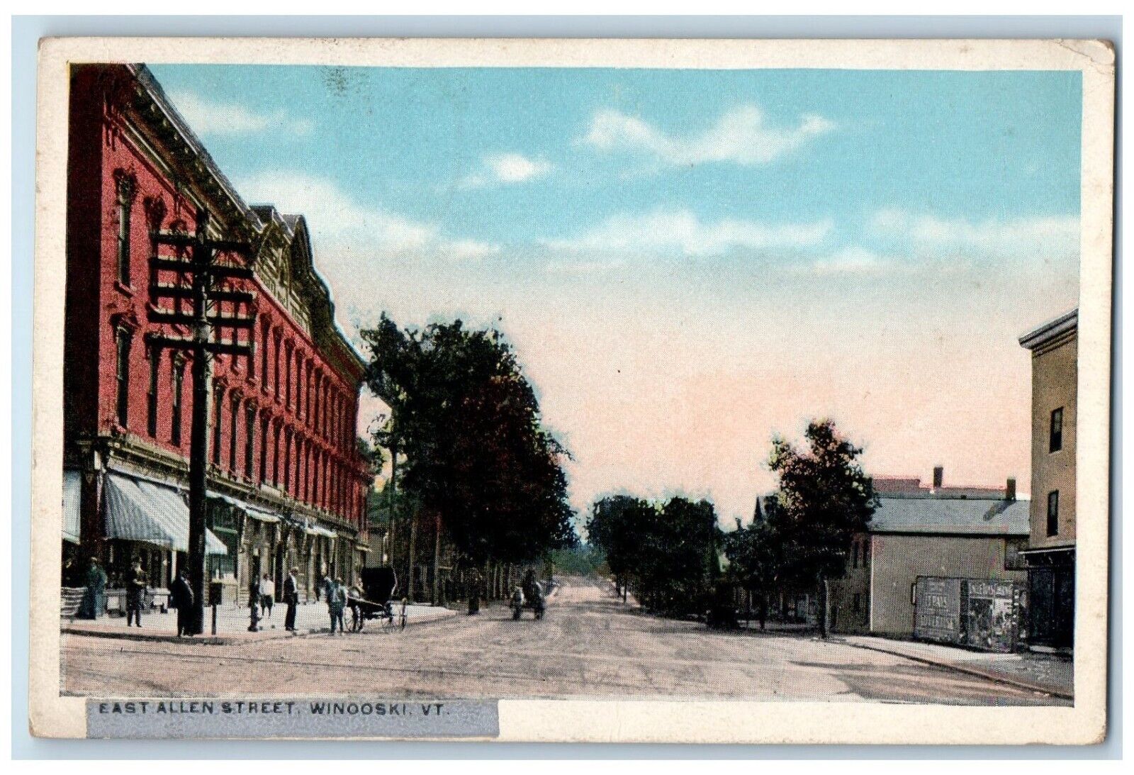 1921 East Allen Street Road Trees Winooski Vermont VT Antique Vintage Postcard
