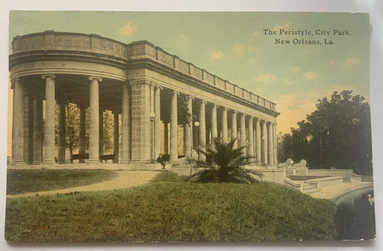 The Peristyle City Park New Orleans Overlooks Bayou Metairie Vintage Postcard