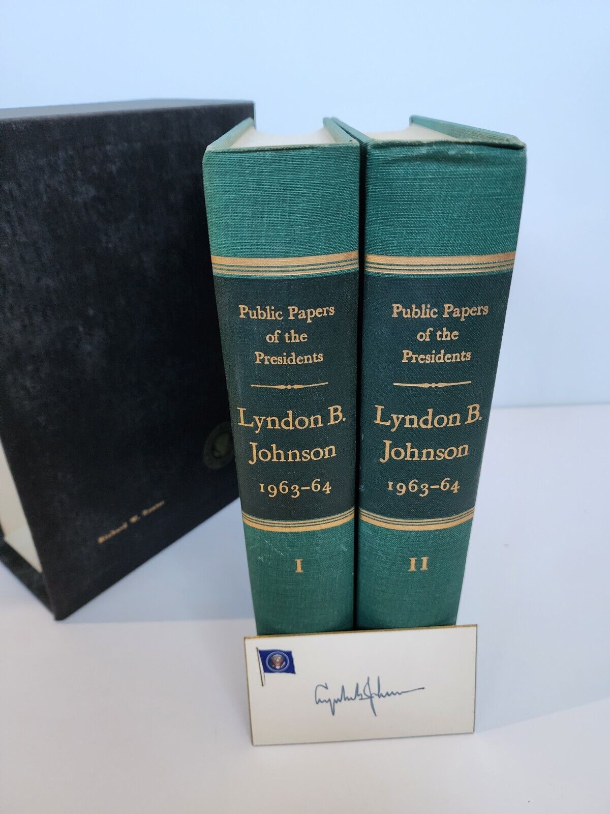 SIGNED Lyndon B. Johnson PUBLIC PAPERS OF THE PRESIDENTS Set 2V 1st Edition 1965