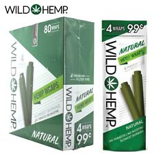 Wild H. Organic Wrap Rolling Paper Natural Full Box 20 Pouches / 4 per Pack picture