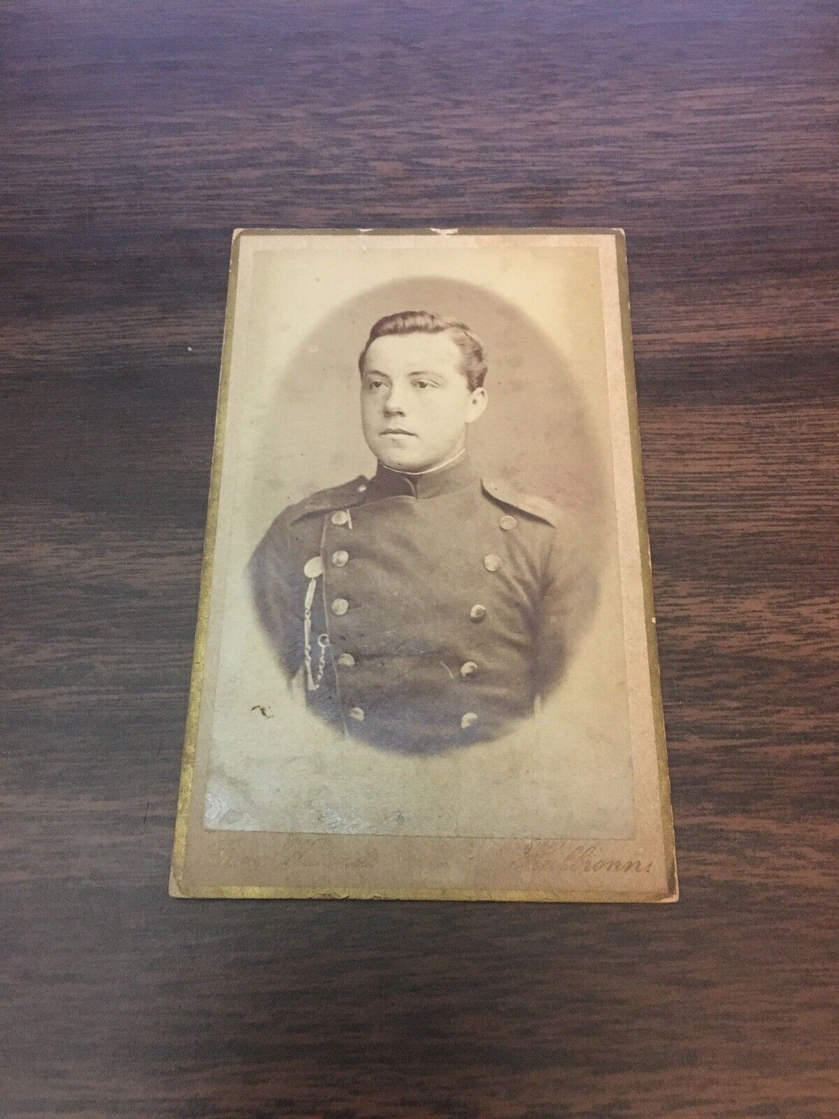 1890s German Young Man Military cabinet card photo Germany Imperial Empire