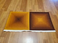 RARE Vintage Mid Century Verner Panton Mira-X golden brown square double fabric picture