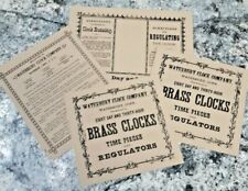 WATERBURY AND WELCH CLOCK LABELS FOR ANTIQUE CLOCK RESTORATION 3 STYLES picture