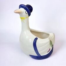 Vintage Ceramic White Goose Planter 7.5'' Tall picture