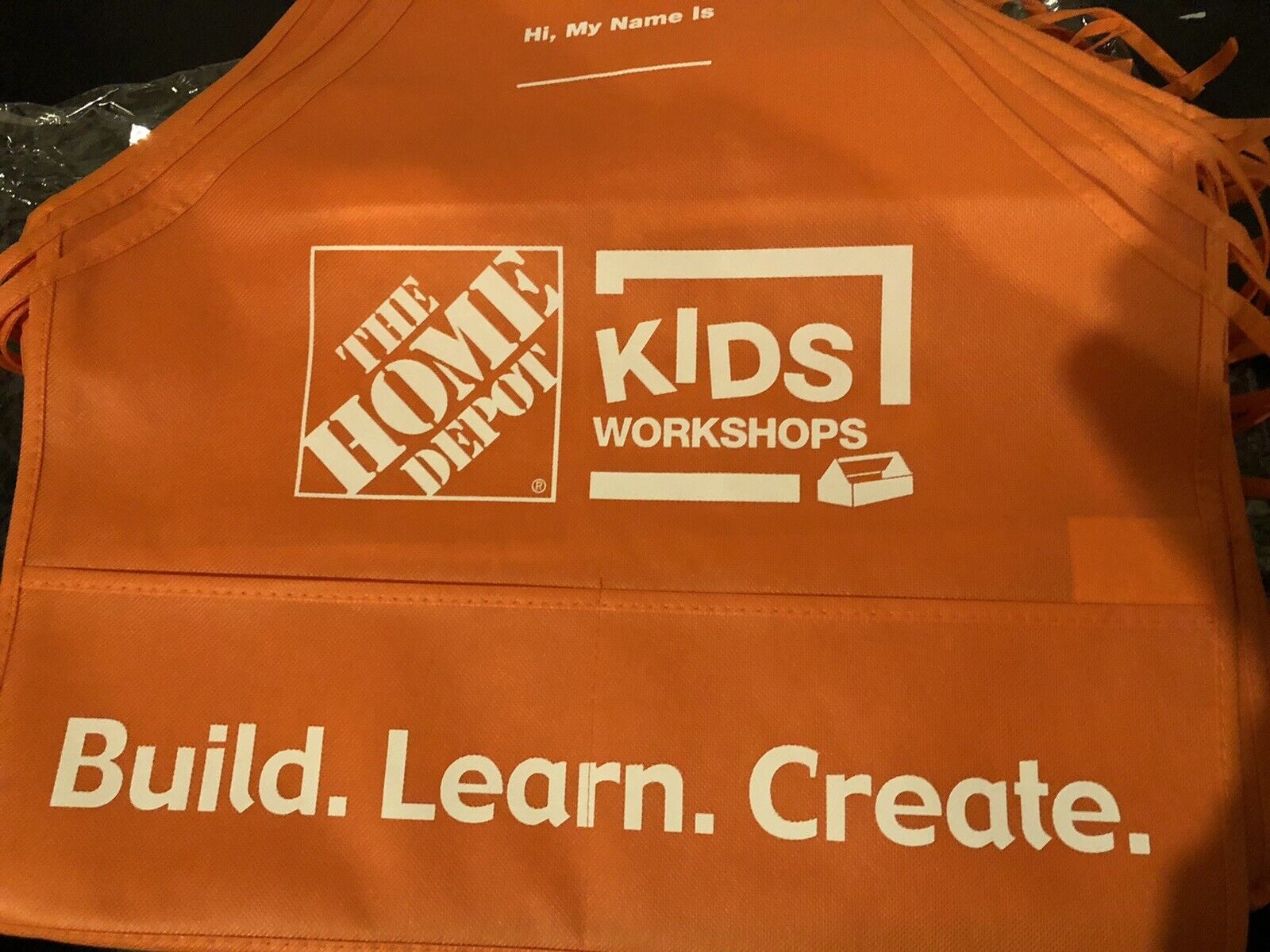 Home Depot Kids Workshop Apron-Build, Learn, Create, Child's Orange; Qty 1