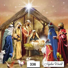 (336) TWO Individual Paper LUNCHEON Decoupage Napkins - CHRISTMAS NATIVITY JESUS picture