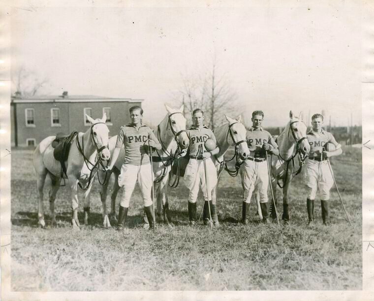 Old 4X6 Photo 1920\'s Polo Team of the Military College, Chester, Pa. 101677
