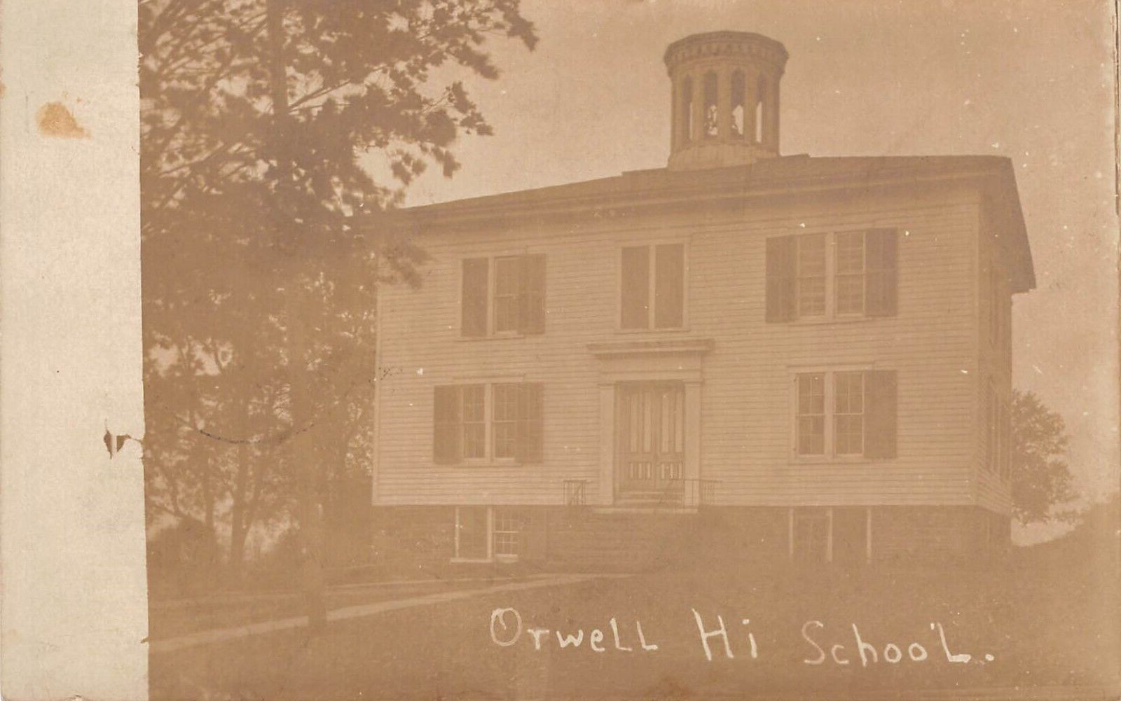 RPPC High School Orwell Pennsylvania 1918 Postcard 8203