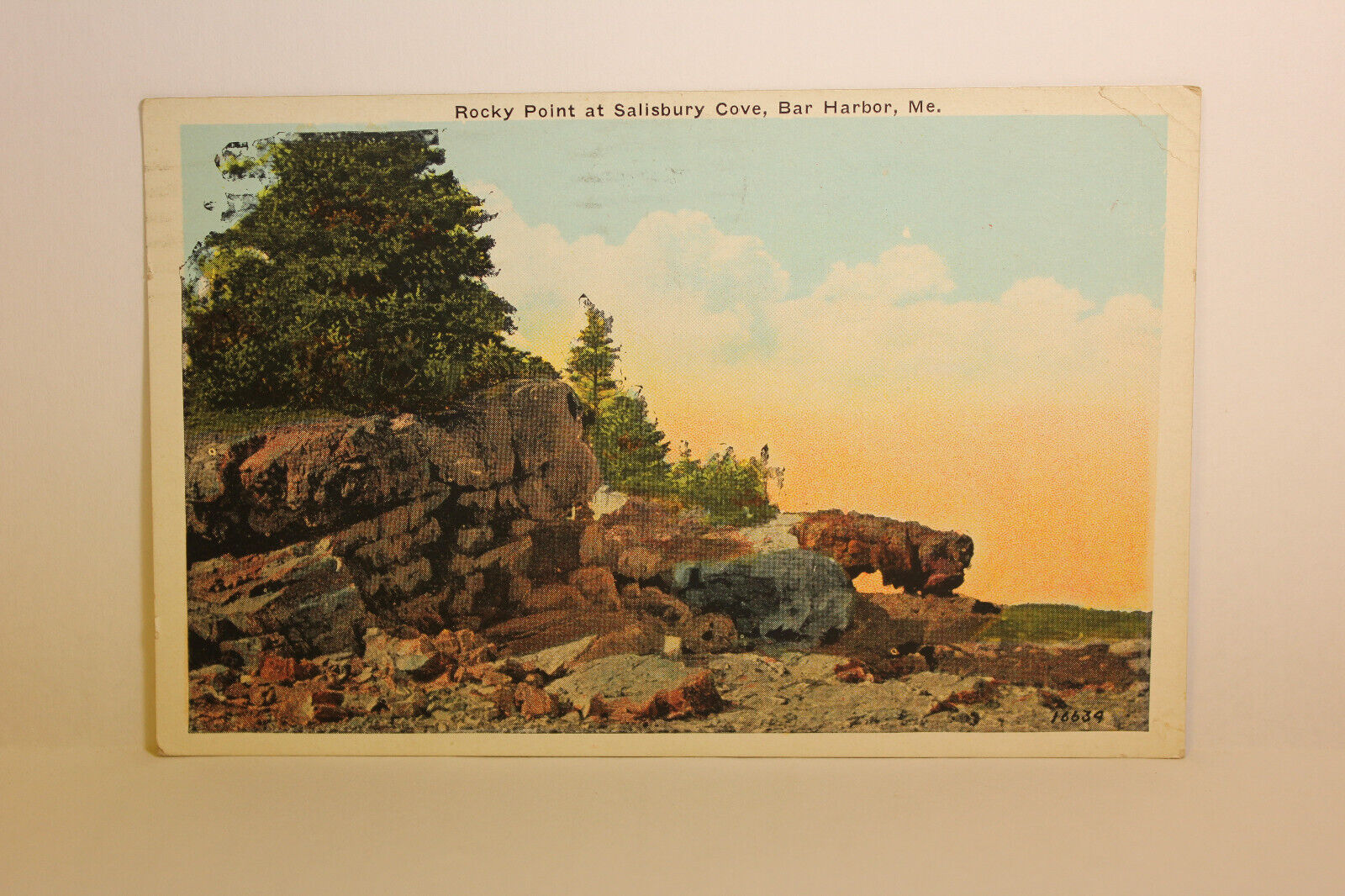 Postcard Rocky Point At Salisbury Cove Bar Harbor ME